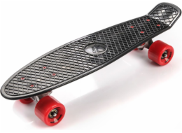 Meteor skateboard plastová černá/červená/stříbrná