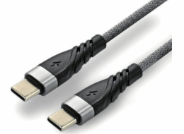 Kabel USB USB USB pletený kabel-USB-C / Typ-C Eveactive CBB-1CG 100cm s rychlou podporou do 3A šedá