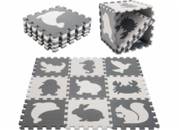 Kontext pěnová puzzle rohož pro děti 9 el. Black-Ecru