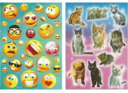 POLSYR Samolepky POLSYR velké - Smajlíci/kočky 25 ks. Polsyr