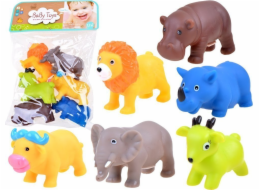 Jokomisiada Rubber Safari Animals for Play 6 PCS Z3513