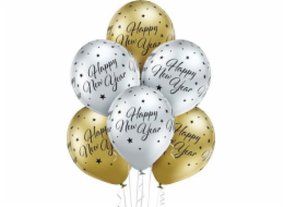 GoDan Balloons D11 Glossy Happy New Year 1C5S, 6 ks.