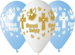 Balónky Gemar Baptism pro kluka - 33 cm - 5 ks univerzální