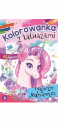 Kniha omalovánky s tetováním. Magic Unicorn