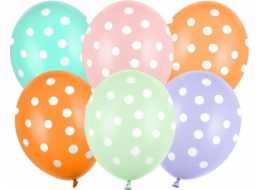 PartyDeco Latexové balónky 30 cm s puntíky, 6 ks
