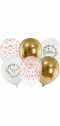 PartyDeco Latex Balloons with Love Print Plant Motiv