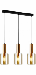 Hanging Lamp Ilux Sardo Modern Black (PND-5581-3-Bro+AMB)