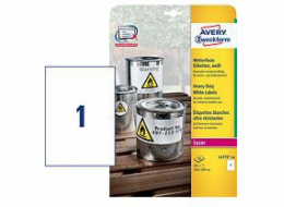 Avery Zweckform White Heavy Duty Laser Labels 210x297mm 20 listů (L4775-20)