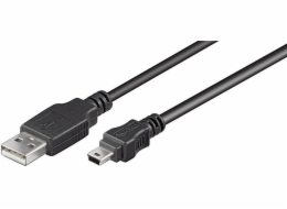 USB MicroConnect USB-A - miniUSB kabel 10 m černý (USBAMB510)