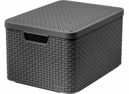 Curver Basket Box s víkem L Šedý Basket CURVER univerzální nádoba