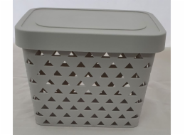 Košík s uchy a víkem 31,5x24x21,5 cm plast