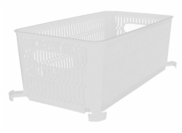 Košík stohovatelný 29x16,5x11,5 cm bílý plast