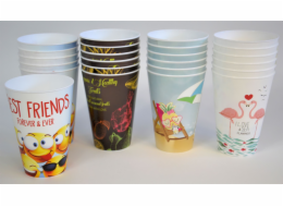 Kelímek plastový 400 ml 6 ks dekor