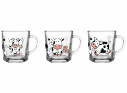 Hrnek 220ml mix dekorů kravičky Šimon sklo