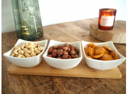 Miska servírovací 3 ks na bambusovém podnosu