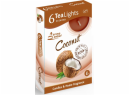 Svíčka čajová 6 ks Coconut