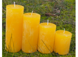 Svíčka sada 4ks schody, barva žlutá - vůně vanilka