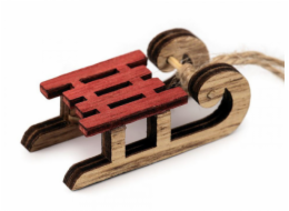 Dekorace sáňky závěsné červené 4 ks