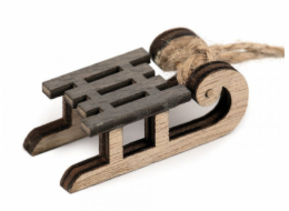 Dekorace sáňky závěsné šedé 4 ks