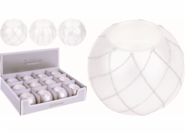 Svícen na čajovou svíčku koule stříbrný