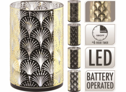 Svícen&nbsp;vánoční&nbsp;10,5&nbsp;cm&nbsp;LED&nbsp;svítící&nbsp;zlatý&nbsp;sklo