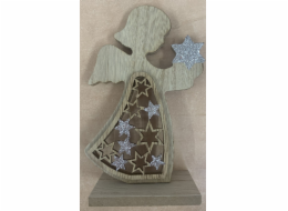 Dekorace Anděl se stříbrným glitrem 13,5cm