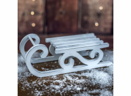 Dekorace sáňky 29x10,5 cm bílé