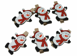 Dekorace&nbsp;sněhulák&nbsp;na&nbsp;kolíčku&nbsp;6ks