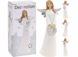 Dekorace vánoční anděl 15 cm stojící polystone