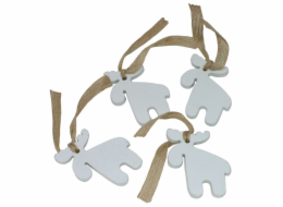 Dekorace závěsná Sobíci bílí 4ks