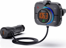 SAVIO FM transmitter  Bluetooth 5.0  QC/PD 3.0 charger  ENC  AUX OUT  Micro SD  TR-14  black