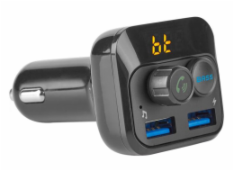 NEDIS FM Transmitter do auta/ Hands free volání/ 1.0 "/ LED obrazovka/ Bluetooth 5.0/ 12 - 24 V DC/ 2.4 A/ 2x USB/ černý