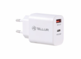 Tellur Dual Port Wall Charger PDHC PD 20W + QC3,0 18W White