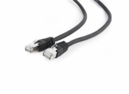 Gembird patch kabel S/FTP Cat. 6A LSZH, 0.5 m, černý