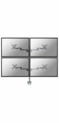 Neomounts FPMA-D935D4 - Montážní sada - plný pohyb - pro 4 LCD displeje - stříbrná - velikost obrazovky: 10"-27" - upevnění svorkou, upevnitelné na stůl