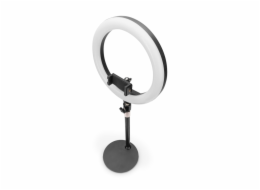 DIGITUS 10palcové LED kruhové světlo stolní se stativovým stojanem a držákem na chytrý telefon, stmívatelné světlo 