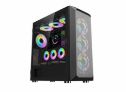 1stCOOL Wind Storm ML-WSTORM-B-ARGB 1stCOOL skříň Wind Storm Black MiddleTower ARGB, AU, USB3.0, bez zdroje, RGB fan, průhledná bočnice, černá