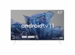 KIVI - 43 , UHD, Android TV 11, White, 3840x2160, 60 Hz, Sound by JVC, 2x12W, 53 kWh/1000h , BT5.1, HDMI ports 4