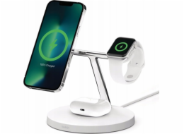 Belkin BOOST CHARGE™ PRO MagSafe 3v1 Bezdrátové nabíjení pro iPhone/Apple Watch/AirPods, bílá - NOVÁ VERZE