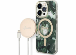 Hádej Case Case + Wireless Charger GUBPP14XHJACSA Apple iPhone 14 Pro Max Zielony/Green Hard Case Jungle Magsafe
