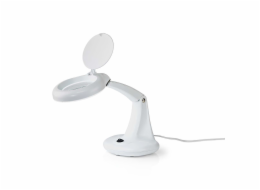 NEDIS zvětšovací stolní LED lampa/ čočka 3 + 12 dioptrií/ spotřeba 6,5 W/ teplota 6500 K/ světelný tok 585 lm/ bílá