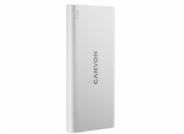 CANYON powerbanka PB-108W,10000mAh Li-pol,Input 5V (MicroUSB/Lightning - Apple),Output 5V (2xUSB-A),bílá