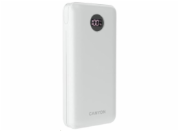 Canyon CNE-CPB2002W CANYON powerbanka PB-2002, 20000mAh Li-poly QC&PD, display, In USB-C, Out 1x USB-C + 2x USB-A, bílá