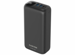 Canyon CNE-CPB301B CANYON powerbanka PB-301, 30000mAh Li-poly QC 3.0&PD 20W, display, In USB-C + micro USB, Out 1x USB-C + 2x USB-A, černá