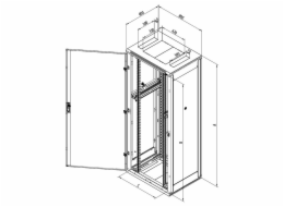 Triton 19  rozvaděč stojanový 42U/800x600 plechové dveře RAL7035, šedý