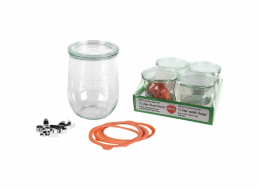 WECK Round Rim Jar Tulip 1,0l Set of 4