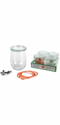 WECK Round Rim Jar Tulip 1,0l Set of 4
