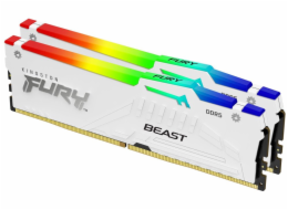 Kingston FURY Beast White/DDR5/64GB/5600MHz/CL40/2x32GB/RGB/White KF556C40BWAK2-64 KINGSTON DIMM DDR5 (Kit of 2) FURY Beast White RGB XMP 64GB 5600MT/s CL40
