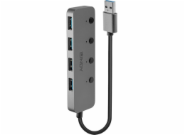 Lindy 4 Port USB 3.0 Hub mit Ein-/Ausschaltern, USB-Hub 43309