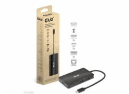 Club3D Dokovací stanice USB Gen2 Type-C na Dual DisplayPort 4k60Hz 7-in-1 Portable Dock